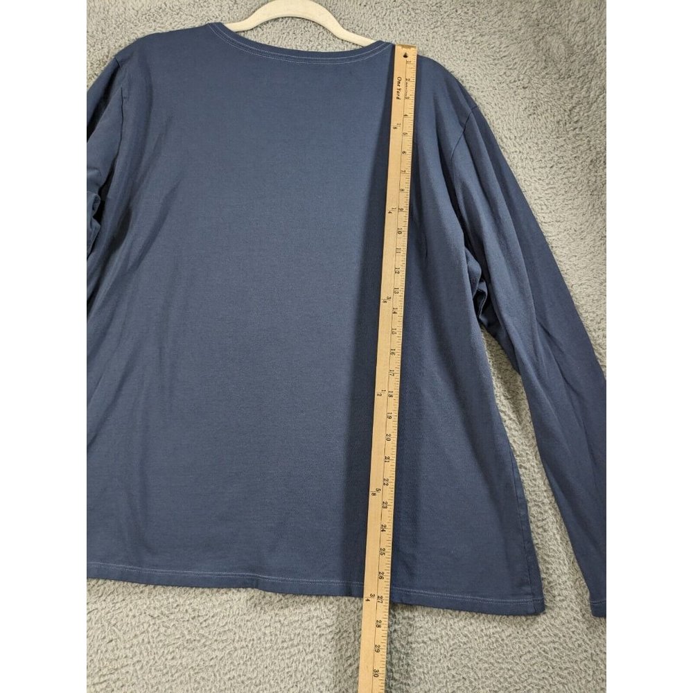 Life is Good Shirt XXL Crusher Long Sleeve T V Neck Fox Wildlife is Good Blue - Picture 7 of 13